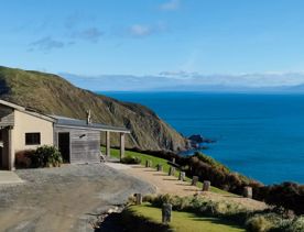 A short drive from the city is a stunning venue. Perched on a rugged coastline, it has sweeping views over the Cook Strait and the South Island.