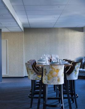 A dinner table set up at Mövenpick Hotel Wellington.