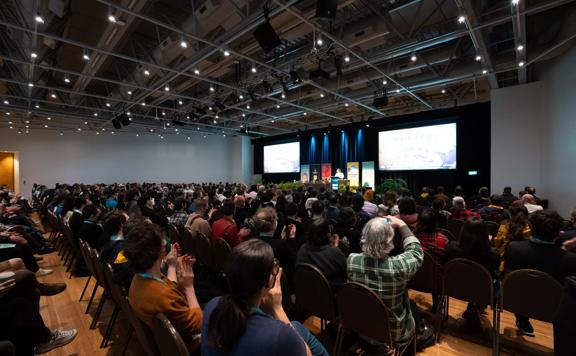 A presentation at the 2022 NZGDC Game Developers Conference at Te Papa.