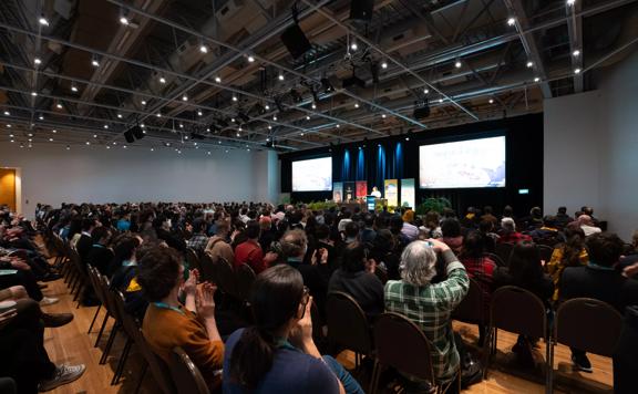 A presentation at the 2022 NZGDC Game Developers Conference at Te Papa.