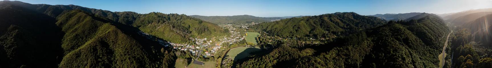 A super wide panormaic shot of Wainuiomata from gums Loop.