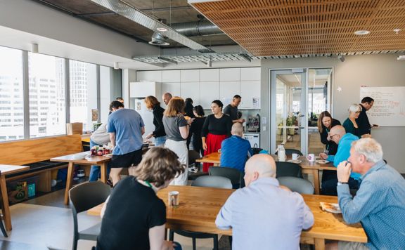 People networking at Taiawa Tech Hub