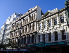 Cuba streets 19th and 20th century art deco buildings along the street.