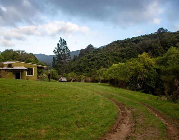 Camp Wainuiomata screen location. Has several buildings and is surrounded by forest and bush.