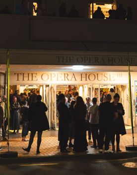 Exterior of The Opera House in Wellington during the Best Foods Comedy Gala
