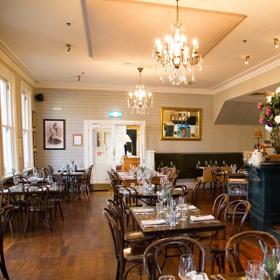 Inside Union Square Bar & Bistro, at The Martinborough Hotel, Wairarapa.