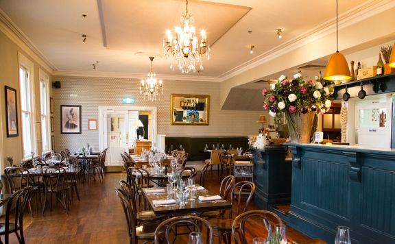 Inside Union Square Bar & Bistro, at The Martinborough Hotel, Wairarapa.