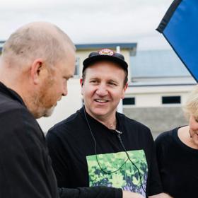 Accelerator Project’s Jon Kroll and Melissa Conway are behind the scenes with ‘Extreme Cake Sports’ producer Bevin Linkhorn.