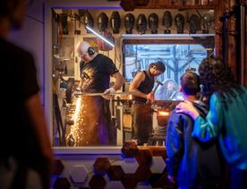 People welding propr at the Wētā Workshops.