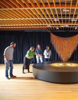 People standing around at the Museum of New Zealand Te Papa Tongarewa