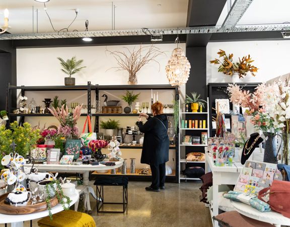 Wide look at a person browsing homewares at Avison's in Upper Hutt.