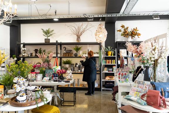 Wide look at a person browsing homewares at Avison's in Upper Hutt.