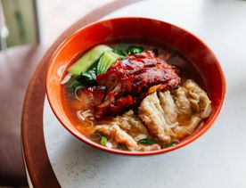 BBQ Pork Wonton Noodle Soup at K C Cafe.