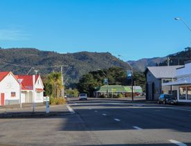 The small, charming town of Featherston for a screen location. With the backdrop of the Remutaka Range and 19th-century buildings.