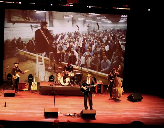 The Johnny Cash & June Carter Show perform live on stage.