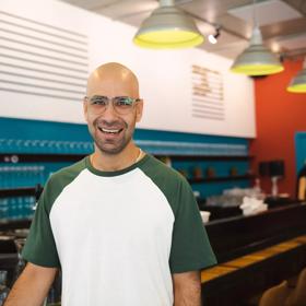 Vaibhav Vishen, owner of Chaat Street, a  tapas-style Indian street food themed restaurant located at the corner of Willis Street and Dixon Street in Te Aro, Wellington.
