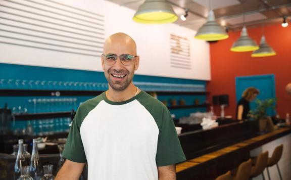 Vaibhav Vishen, owner of Chaat Street, a  tapas-style Indian street food themed restaurant located at the corner of Willis Street and Dixon Street in Te Aro, Wellington.