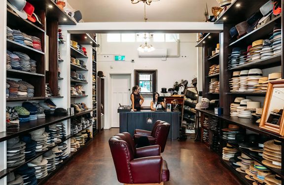 Interior of Hatlantis by Hills Hat, hat store in Petone.