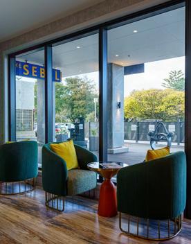 2 chairs facing each other in the lobby of The Sebel, Lower hutt.