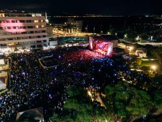 An outdoor evening concert during the Jim Beam Homegrown Music Festival on Wellington's waterfront. 