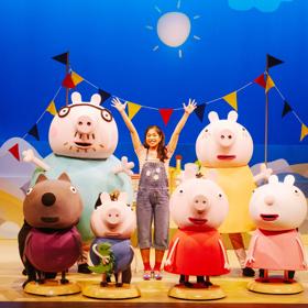 Peppa Pig and friends on stage as part of the Fun Day Out Live show.