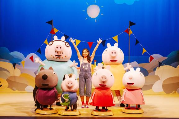Peppa Pig and friends on stage as part of the Fun Day Out Live show.