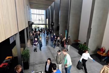 The spacious foyer inside Lower Hutt Events Centre.