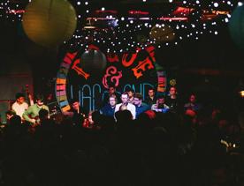 A 12-piece jazz ensemble performs on stage at Rogue & Vagabond to a packed audience for the Wellington Jazz Festival.