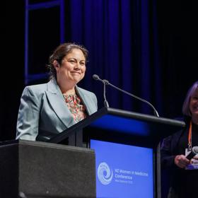 Dr Ayesha Verrall speaks at the New Zealand Women in Medicine Conference 2022 at Te Papa.