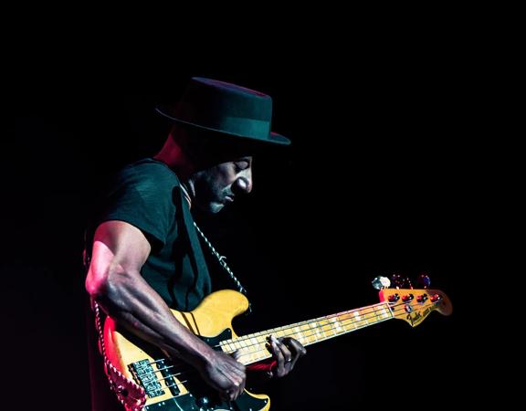 Marcus Miller playing guitar. 