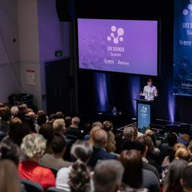 A presentation at the Lie Science Summit at Shed 6 located on Queens Wharf in Wellington Central.