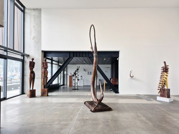 Various bronze sculptures are on display inside the James Blackie Gallery.