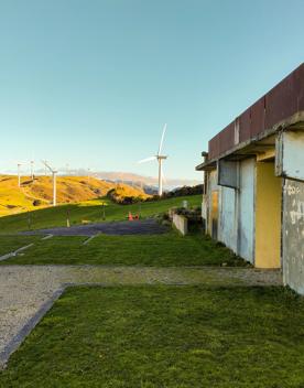 The screen location of West Wind Farm and Mākara Bunker at sunset, with 360 views of Wellington and the wind farm, as well as the historic fort Opau.