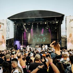 Looking over the large crowd towards Park stage at home Grown 2023.