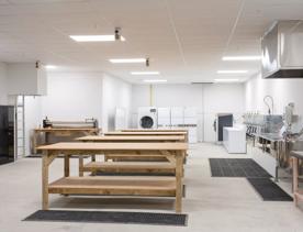 The laundry room inside Lane Street Studios.