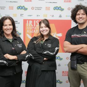 Three people at the Irish Animation Awards