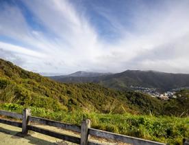 The Wrights Hill Fortress screen location, located in Karori overlooking Wellington from an old gun emplacement. The location includes historic monuments, underground landmarks, and tunnels.