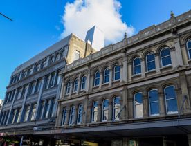 Cuba streets 19th and 20th century art deco buildings along the street.