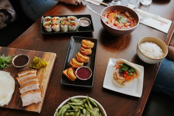 A variety of Asian fusion dishes at Chow in Wellington.
