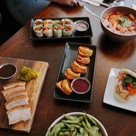 A variety of Asian fusion dishes at Chow in Wellington.