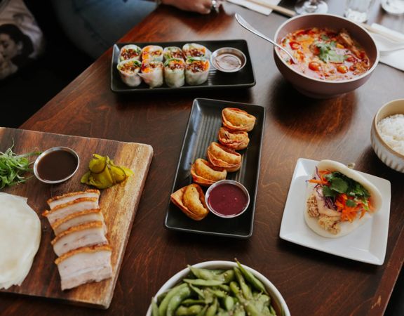 A variety of Asian fusion dishes at Chow in Wellington.