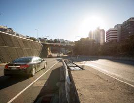 Terrace Tunnel is a 460-metre-long tunnel has three lanes (two northbound and one southbound). It is the gateway to Wellington, as it connects State Highway 1 and the Inner City Bypass.