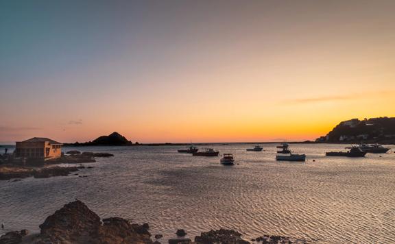 Sunset over Island Bay Marina.