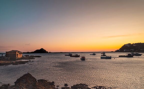 Sunset over Island Bay Marina.