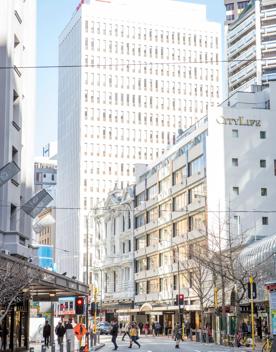 Lambton Quay near Grey Street in Wellington's Central Business District.