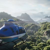 Jungle scene with a helicopter flying created by Undercover Media.