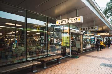 The storefront of Unity Books.