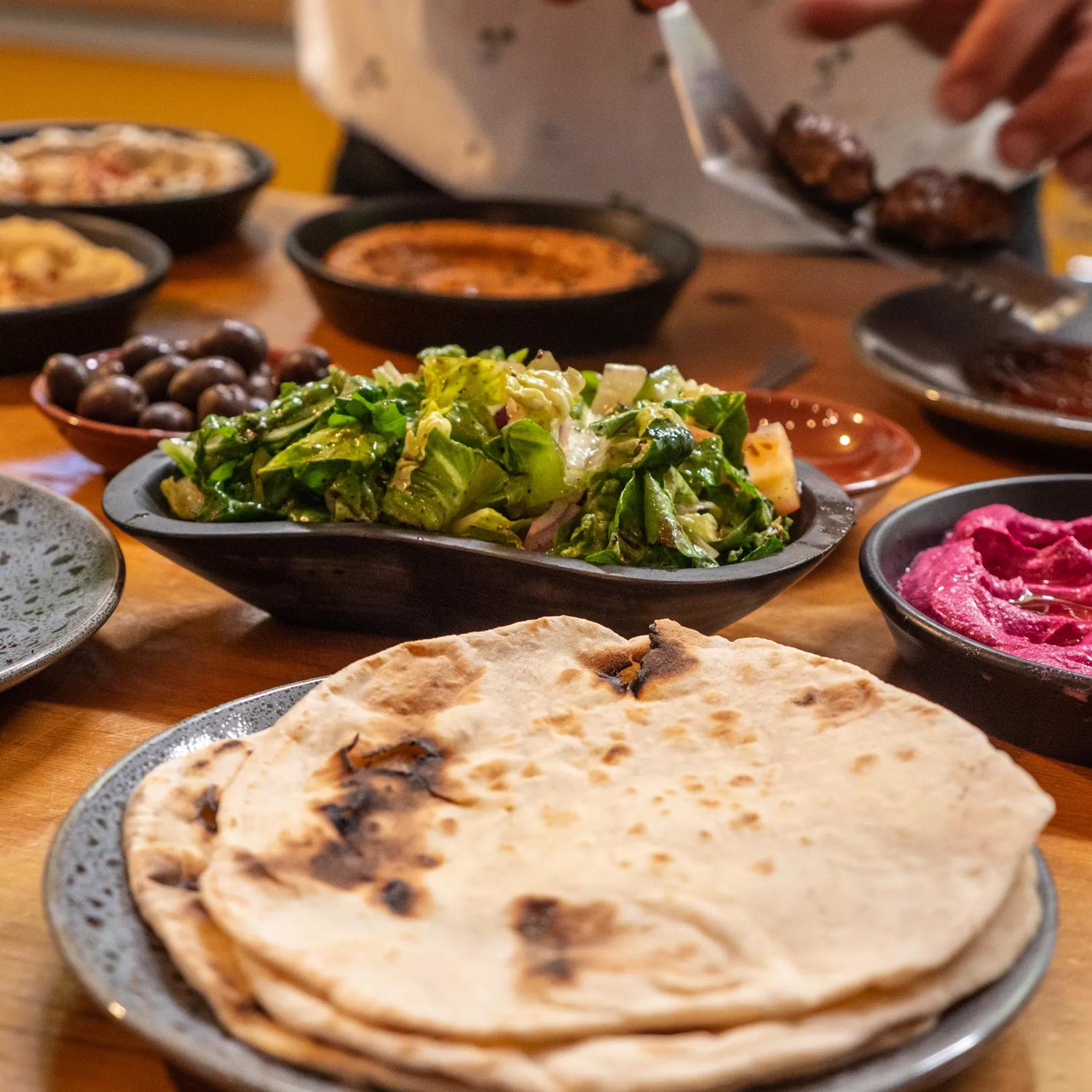 Close up of dishes served at Damascus.