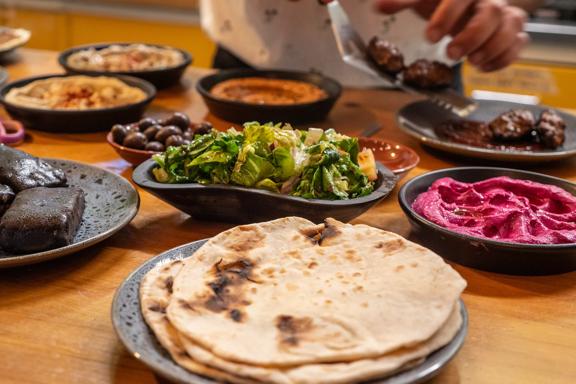 Close up of dishes served at Damascus.