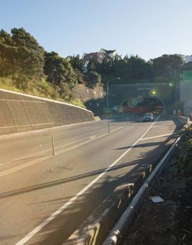 Terrace Tunnel is a 460-metre-long tunnel has three lanes (two northbound and one southbound). It is the gateway to Wellington, as it connects State Highway 1 and the Inner City Bypass.